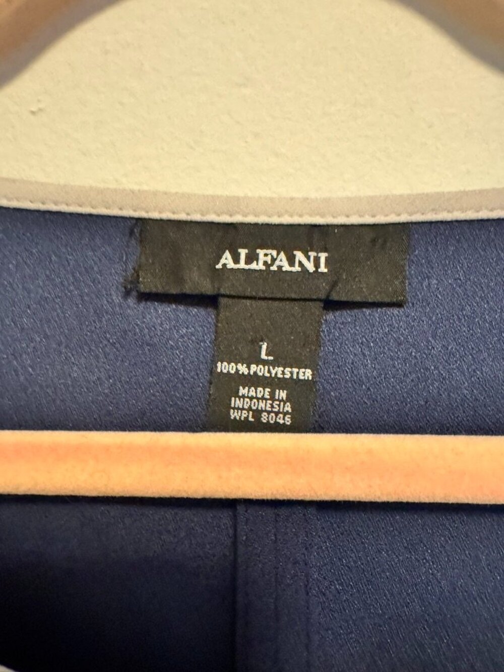 Alfani L Navy Blouse with White Trim - Picture 4 of 5